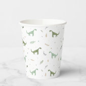 Cute Green Dinosaur Pattern Papieren Bekers (Links)
