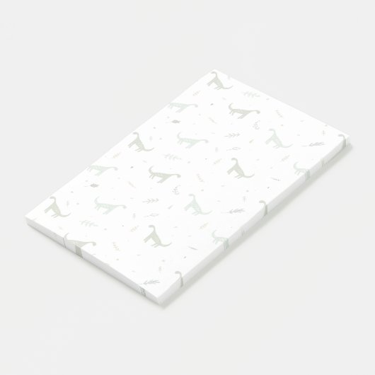 Cute Green Dinosaur Pattern Post-it® Notes (Schuin)