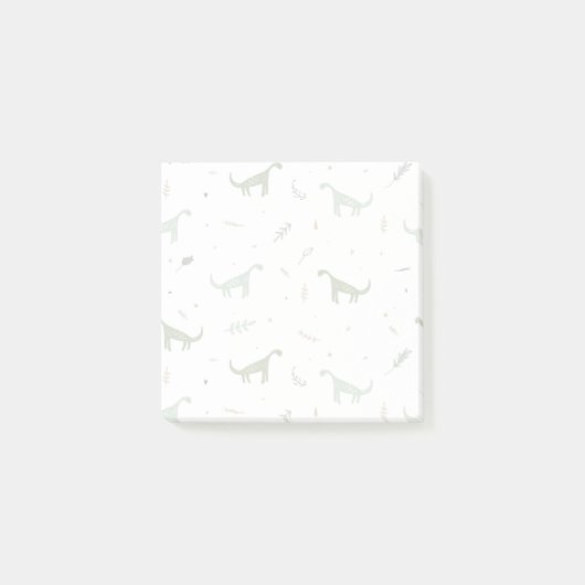 Cute Green Dinosaur Pattern Post-it® Notes (Voorkant)