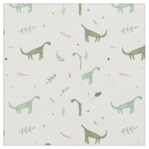 Cute Green Dinosaur Pattern Stof