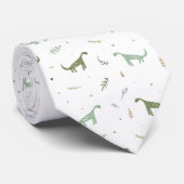 Cute Green Dinosaur Pattern Stropdas (Opgerold)