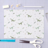 Cute Green Dinosaur Pattern Tissuepapier (Craft)