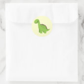 Cute Green Dinosaur Ronde Sticker (Tas)