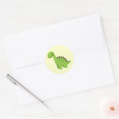 Cute Green Dinosaur Ronde Sticker (Envelop)