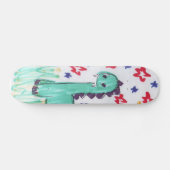 Cute Green Dinosaur Sketch Skateboard Pro (Horizontaal)