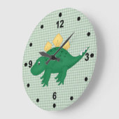 Cute Green Dinosaur Wall Clock Grote Klok (Hoek)