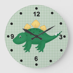 Cute Green Dinosaur Wall Clock Grote Klok