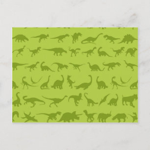 Cute Green Dinosaurs Pattern for Boys Briefkaart