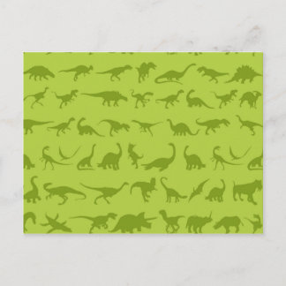 Cute Green Dinosaurs Pattern for Boys Briefkaart