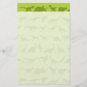 Cute Green Dinosaurs Pattern for Boys Briefpapier