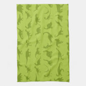 Cute Green Dinosaurs Pattern for Boys Theedoek (Verticaal)