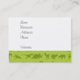 Cute Green Dinosaurs Pattern for Boys Visitekaartje