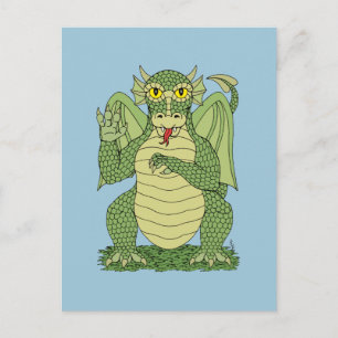 Cute Green Dragon Briefkaart