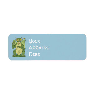 Cute Green Dragon Etiket