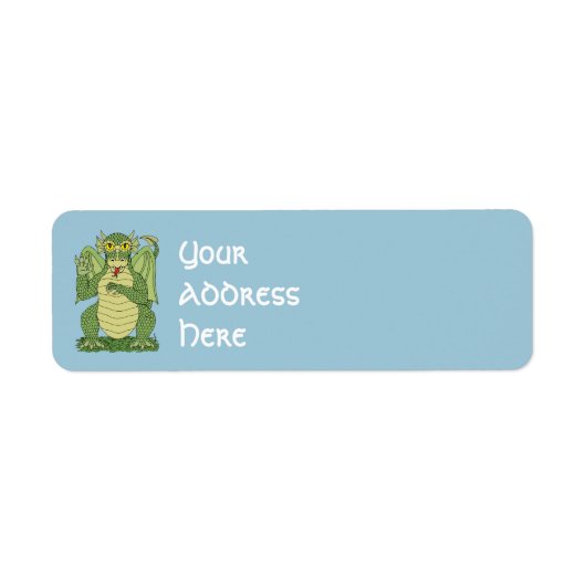 Cute Green Dragon Etiket (Voorkant)