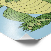 Cute Green Dragon Foto Afdruk (Hoek)