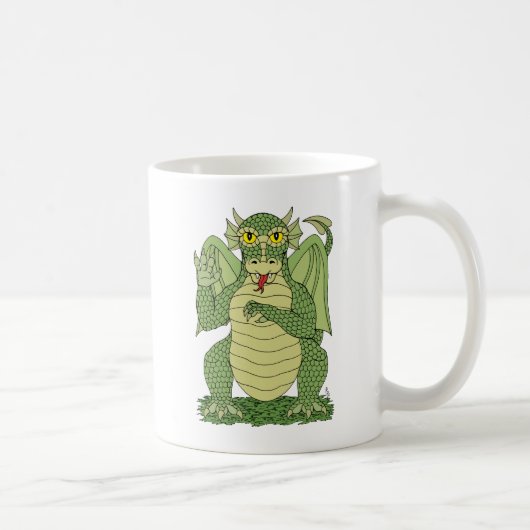 Cute Green Dragon Koffiemok (Rechts)