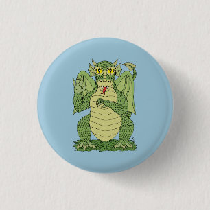 Cute Green Dragon Ronde Button 3,2 Cm