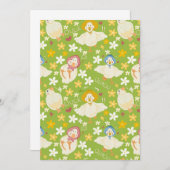 Cute Green Duck & Daisy Flower Seamless Pattern Kaart (Voorkant / Achterkant)