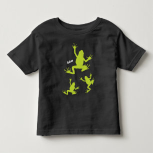 Cute Green en Black Frog Kinder Shirts