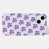 Cute Green en Paars Zee Turtle Nautical Pattern Case-Mate iPhone Case (Achterkant (horizontaal))