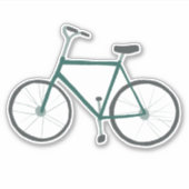 Cute Green Fixie Bicycle Drake Tekening Art Sticker (Voorkant)