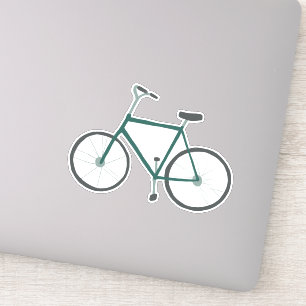 Cute Green Fixie Bicycle Drake Tekening Art Sticker