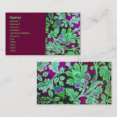 Cute Green  Floral Pattern Visitekaartje (Voorkant / Achterkant)