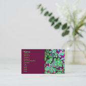 Cute Green  Floral Pattern Visitekaartje (Staand voorkant)