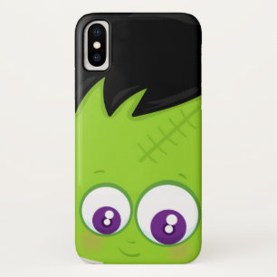 Cute Green Frankenstein Monster face Halloween iPhone X Hoesje