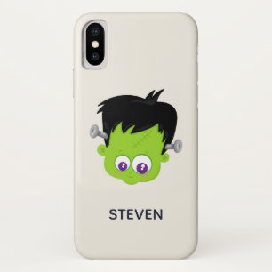 Cute Green Frankenstein Monster face Halloween iPhone X Hoesje