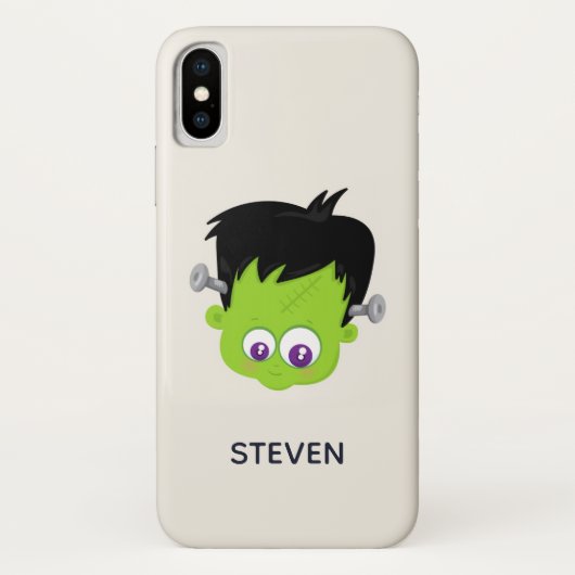 Cute Green Frankenstein Monster face Halloween Case-Mate iPhone Case (Achterkant)