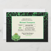 Cute Green Frog Anniversaire Fête Invitation (Devant)