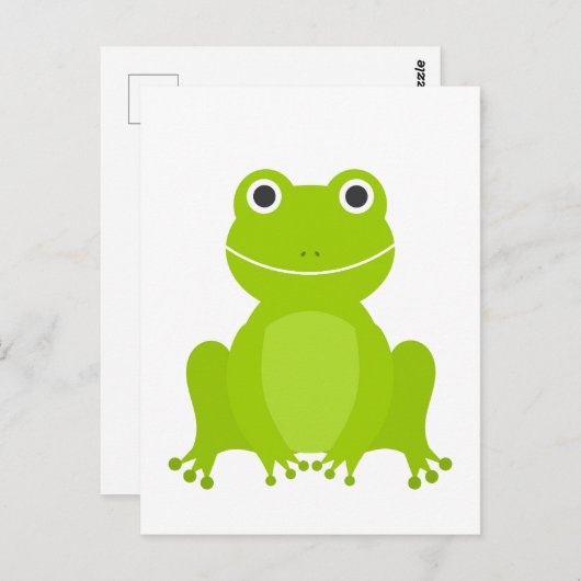 Cute green frog briefkaart (Voorkant / Achterkant)