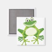 Cute green frog cartoon magneet (Voorkant / Achterkant)