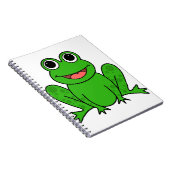 Cute Green Frog Cartoon Notitieboek (Rechterzijde)