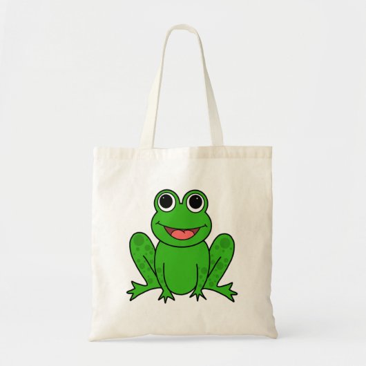 Cute Green Frog Cartoon Tote Bag (Voorkant)