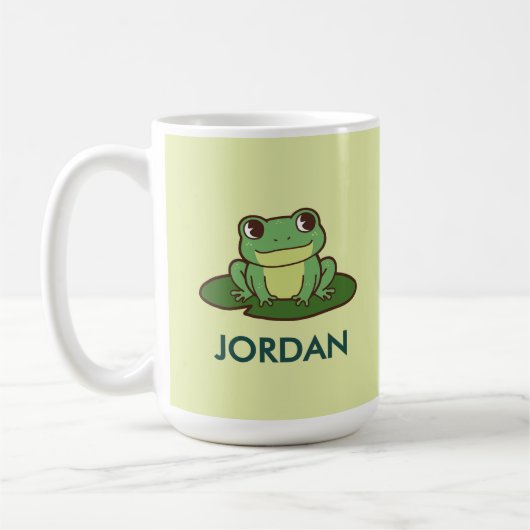 Cute Green Frog  Custom Mug (Gauche)