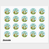 Cute Green Frog Dank u Ronde Sticker (Vel)