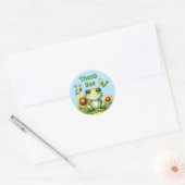 Cute Green Frog Dank u Ronde Sticker (Envelop)