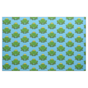 Cute Green Frog Design Fabric Stof