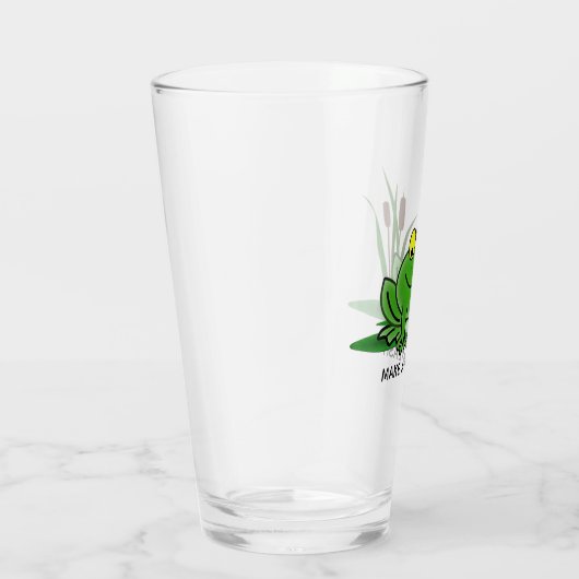 Cute Green Frog Design Glass Tumbler (Rechts)