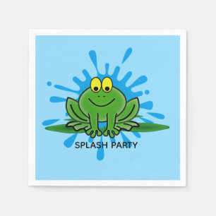 Cute Green Frog Design Paper Napkins Servet