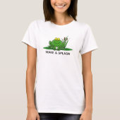 Cute Green Frog Design T-Shirt (Devant)