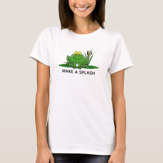 Cute Green Frog Design T-Shirt (Voorkant)
