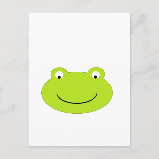 Cute Green Frog Face Briefkaart (Voorkant)