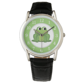 Cute Green Frog Horloge