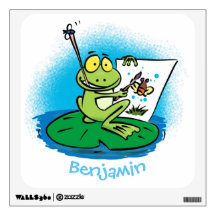Cute green frog kunstenaar cartoon illustration