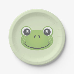 Cute Green Frog   Papieren Bord