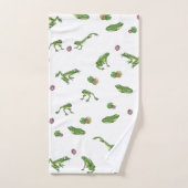 Cute green frog patroon bad handdoek (Handdoek)